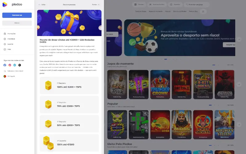 Bónus de Boas-Vindas do Pledoo Casino